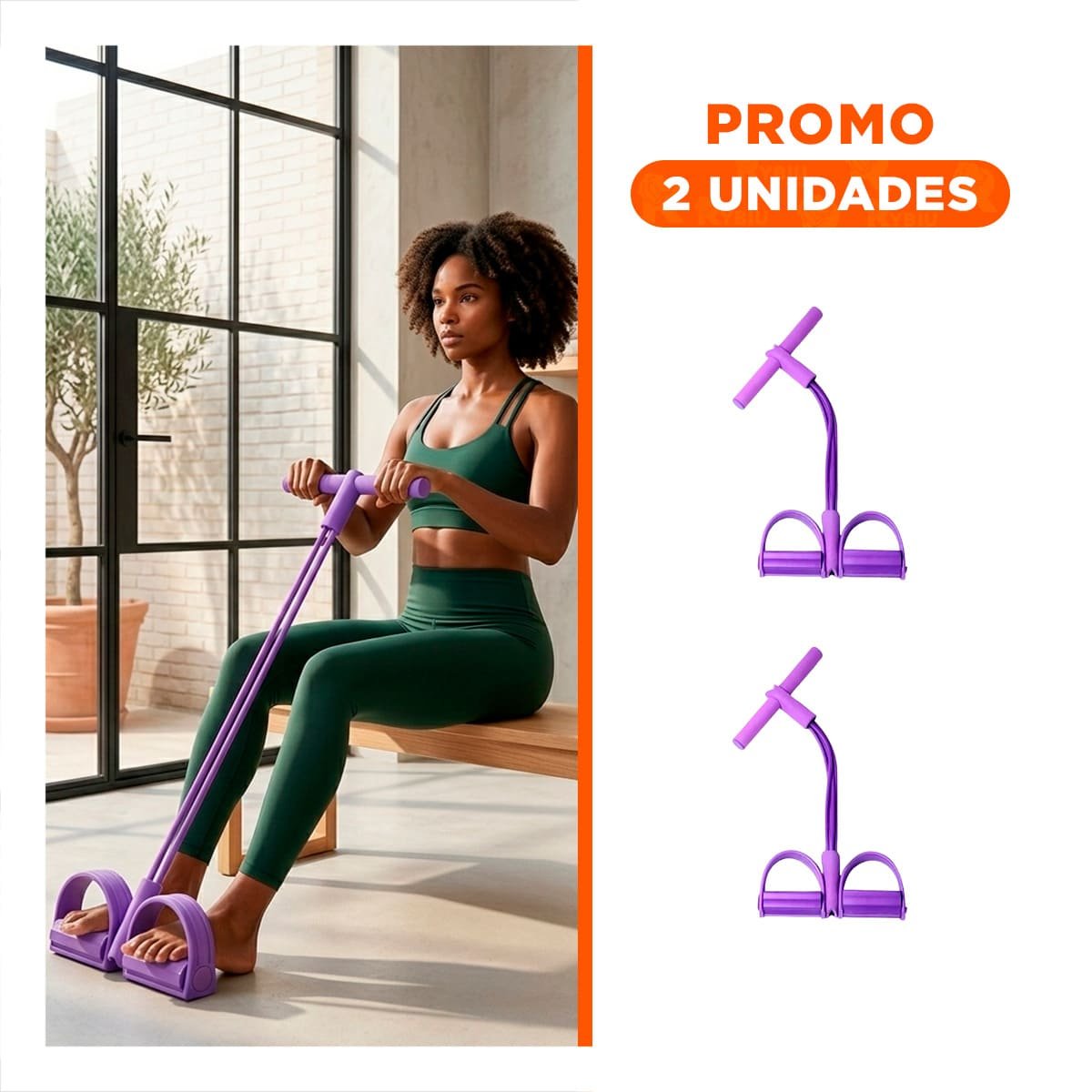 PACK2 CINTA PARA FITNESS CON PEDAL MORADO - 1