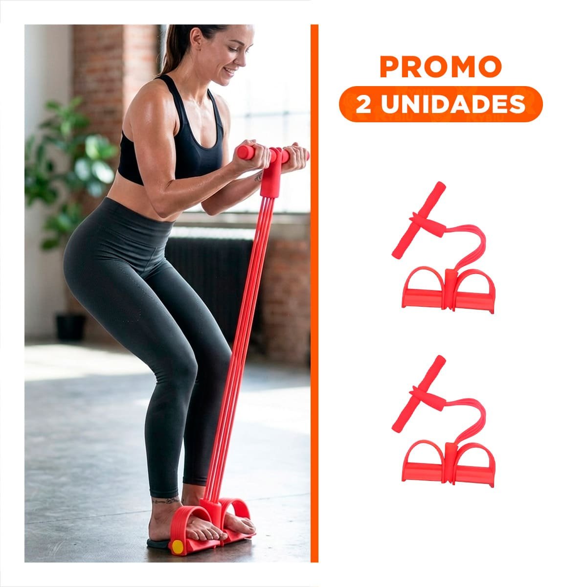 PACK2 CINTA PARA FITNESS CON PEDAL ROJO - 1