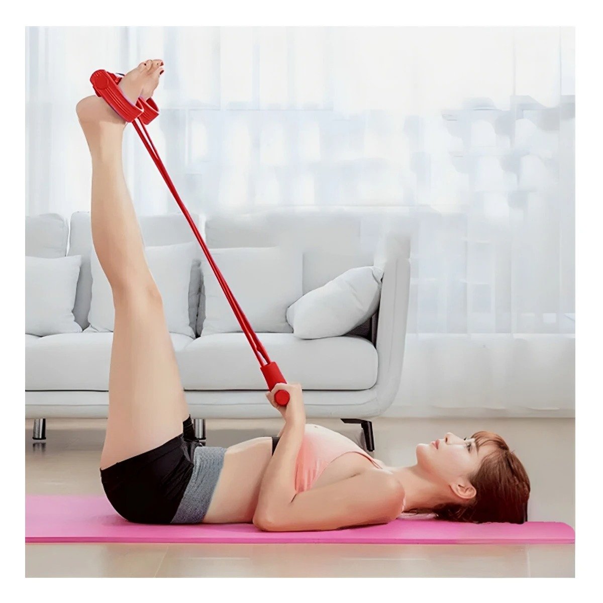 PACK2 CINTA PARA FITNESS CON PEDAL ROJO - 5