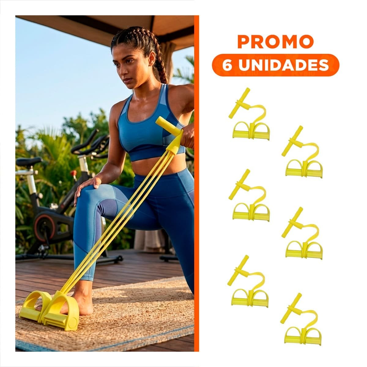 PACK6 CORREA PARA CASA CON PEDAL AMARILLO - 1