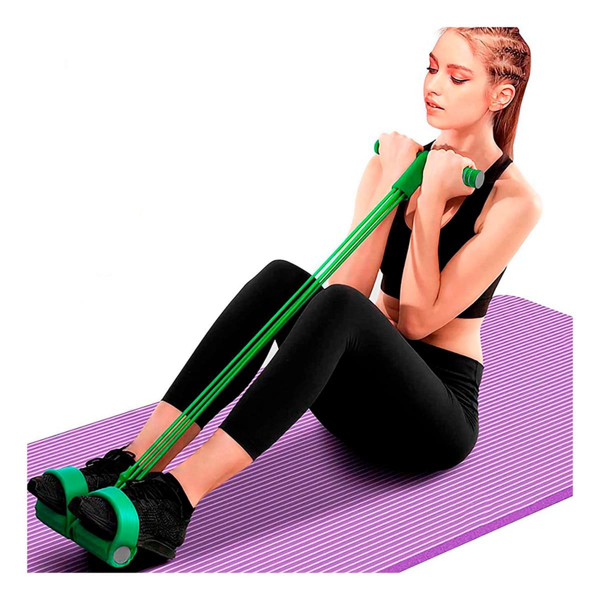 PACK2 TIRA PARA FITNESS CON PEDAL VERDE Y+REGALO STICKER - 3
