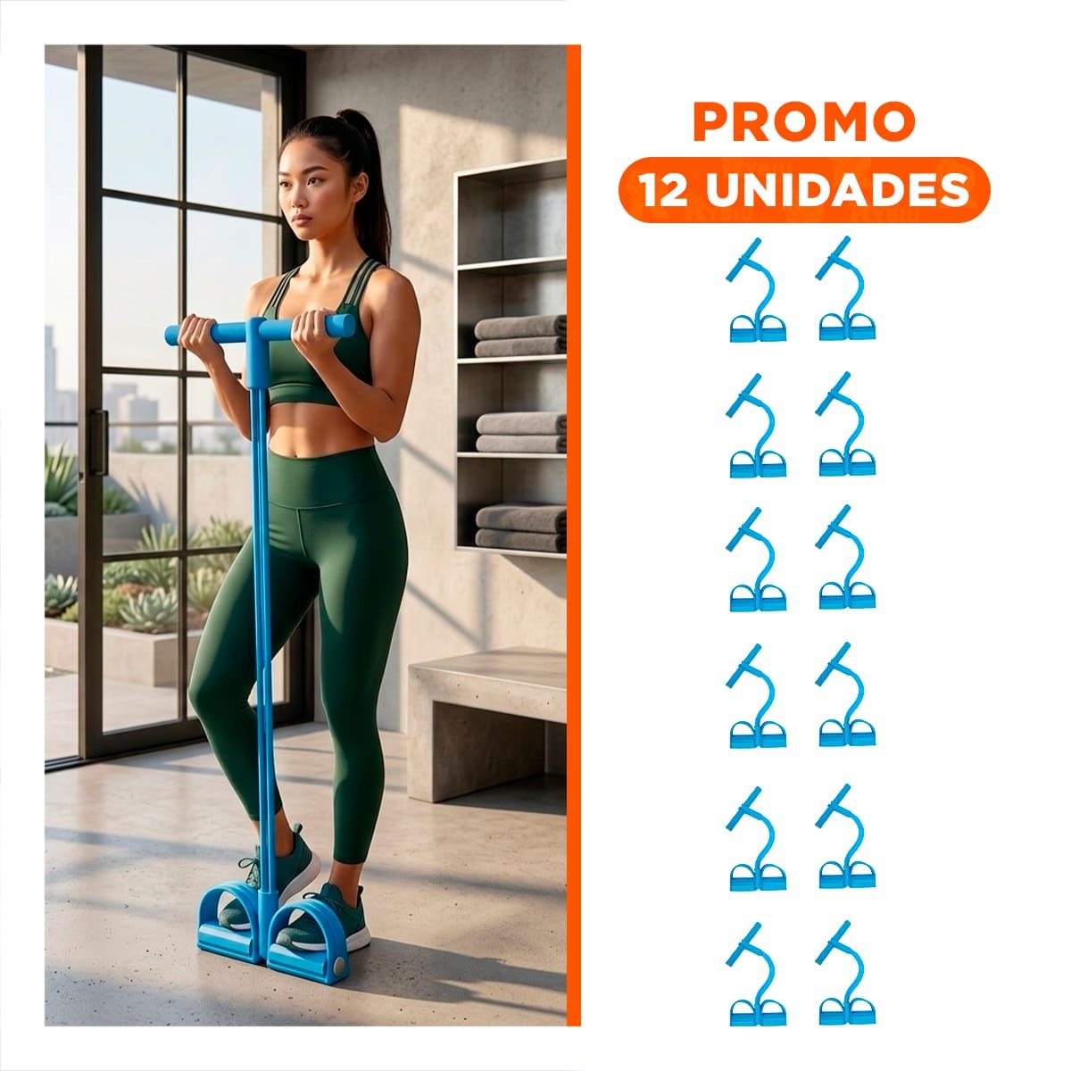 PACK12 CORREA ELASTICA CON PEDAL CELESTE RESISTENTE Y+REGALO STICKER - 1