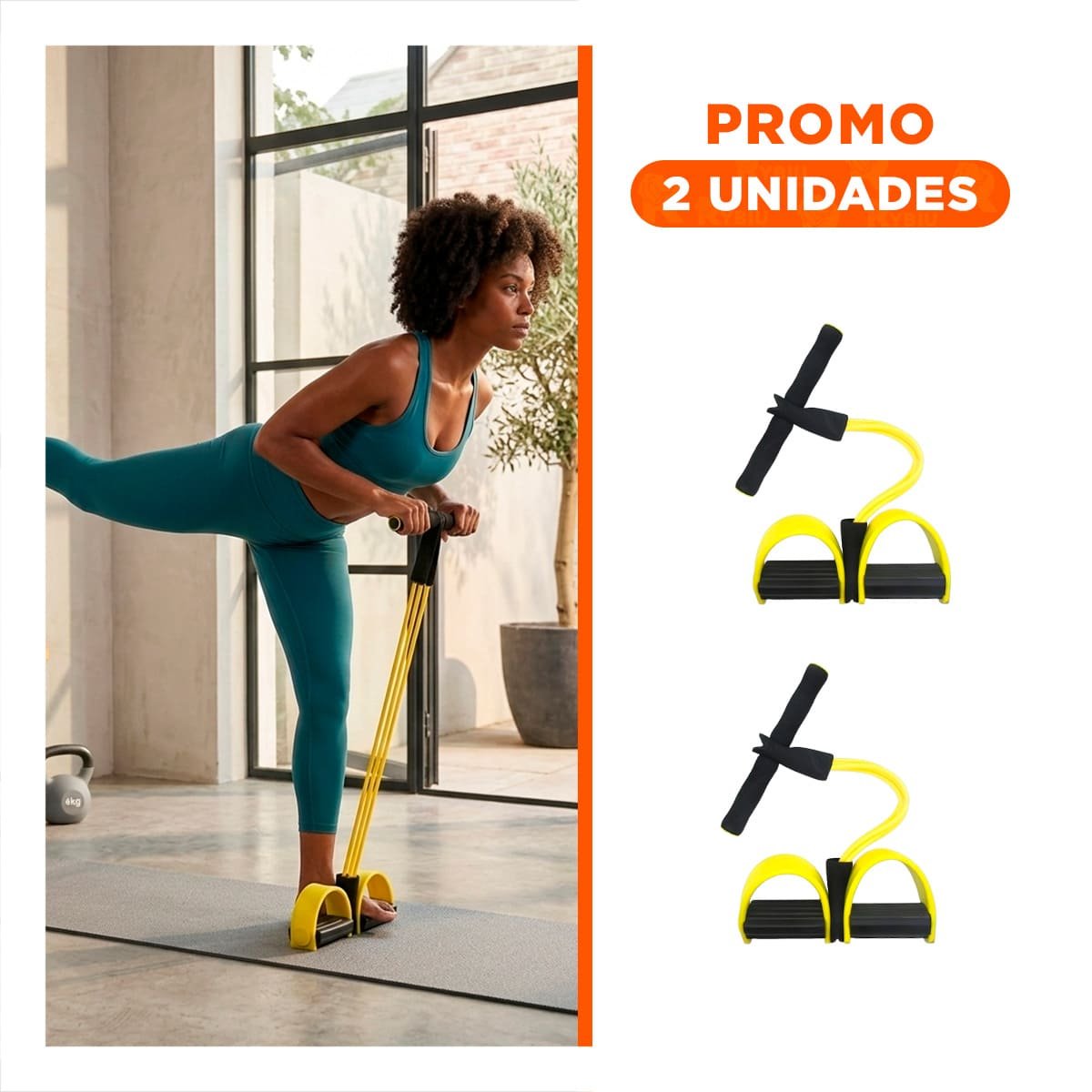 PACK2 CINTA PARA FITNESS CON PEDAL AMARILLO Y NEGRO - 1