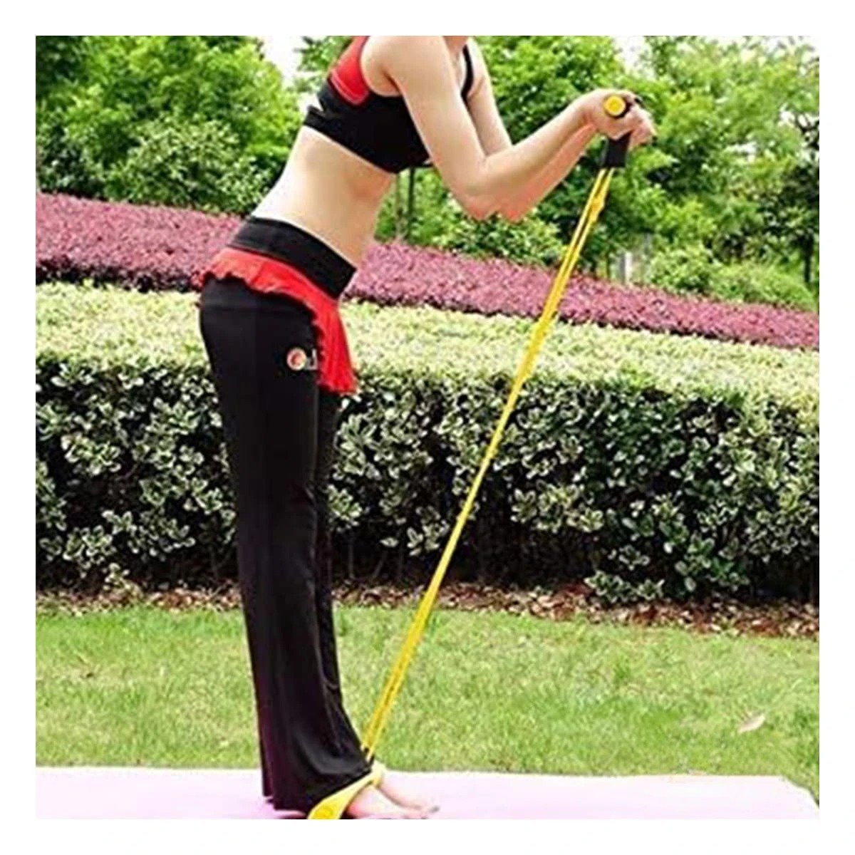 PACK2 CINTA PARA FITNESS CON PEDAL AMARILLO Y NEGRO - 5