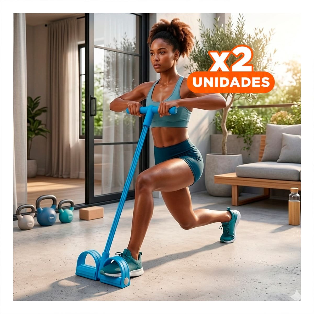 PACK2 TIRA PARA FITNESS CON PEDAL CELESTE Y+REGALO STICKER - 1