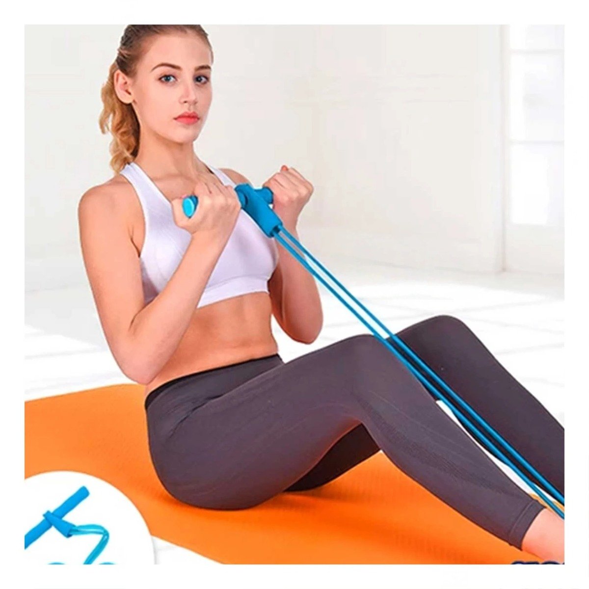 PACK2 TIRA PARA FITNESS CON PEDAL CELESTE Y+REGALO STICKER - 5