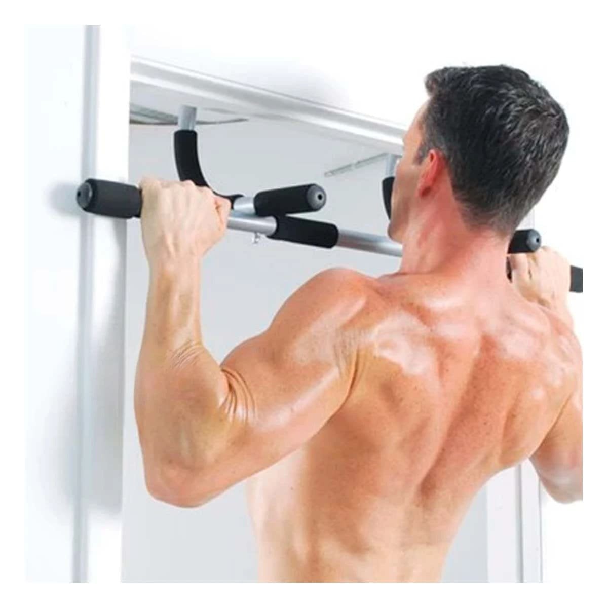 BARRA PARA DOMINADAS TIPO IRON GYM PARA PUERTA Y+LIGAS REGALO - 1