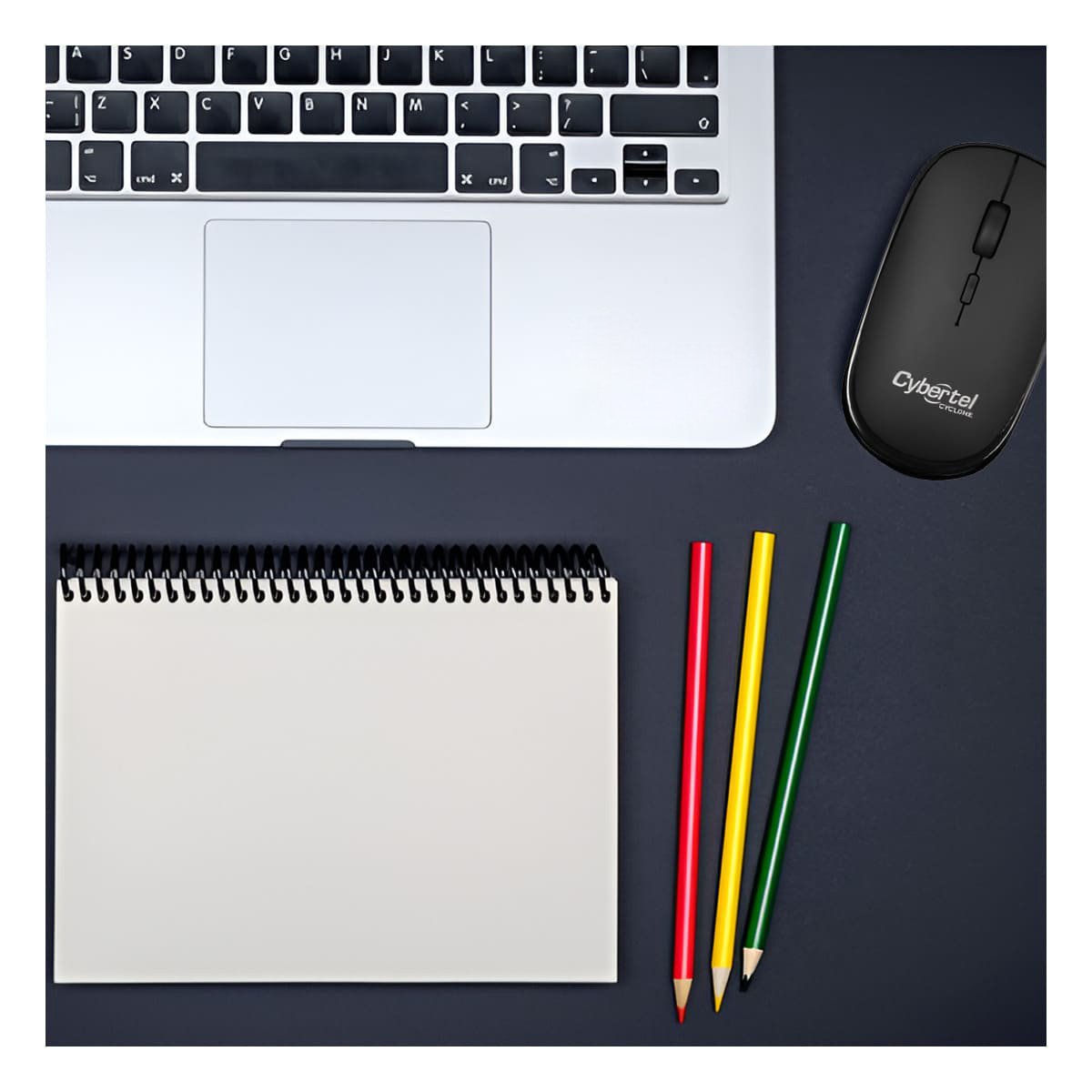 PACK2 ACCESORIO INALAMBRICO CYBERTEL NEGRO PARA COMPUTO DISENO MODERNO Y FIRME - 3