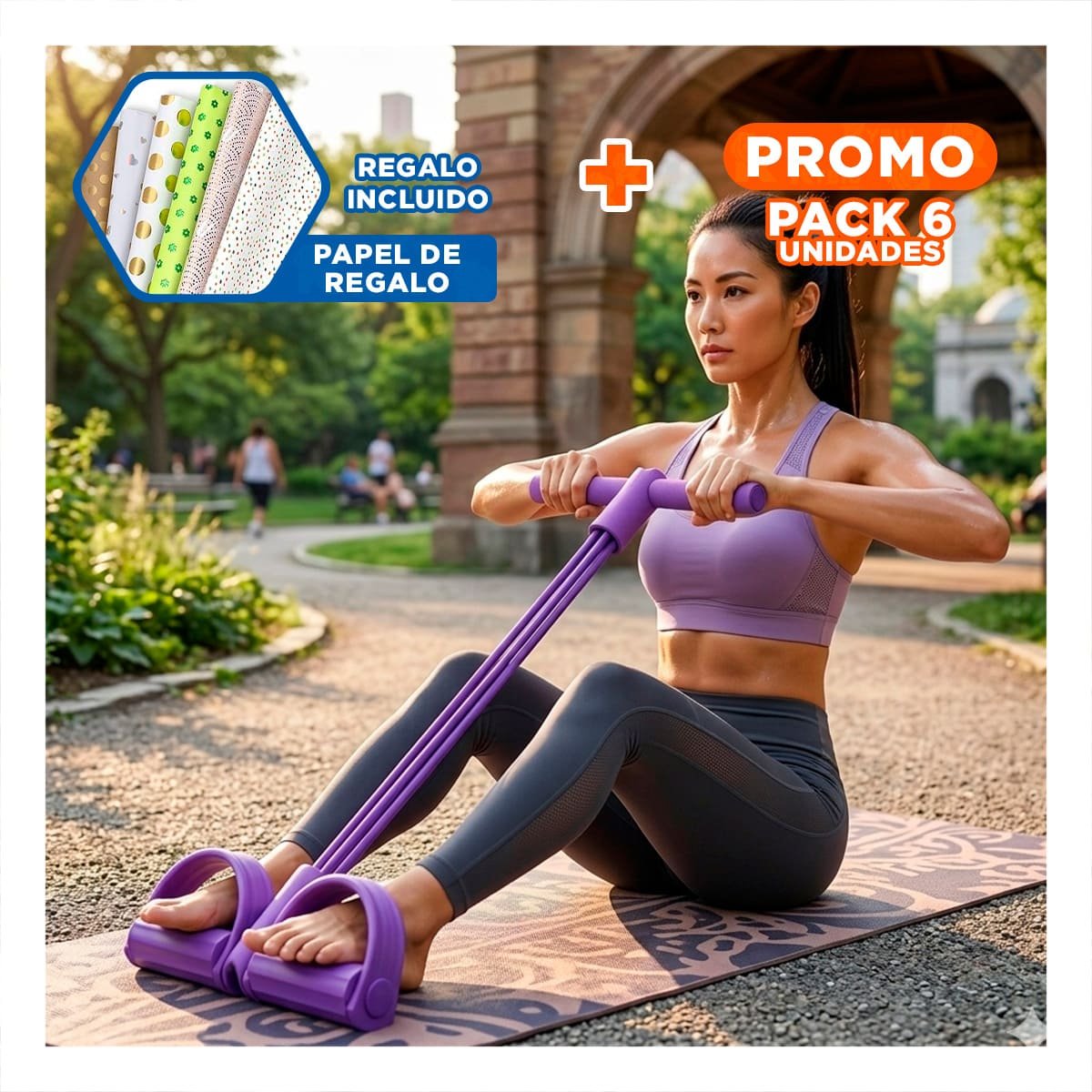 PACK6 TIRA PARA CASA CON PEDAL MORADO Y+PAPEL REGALO - 1