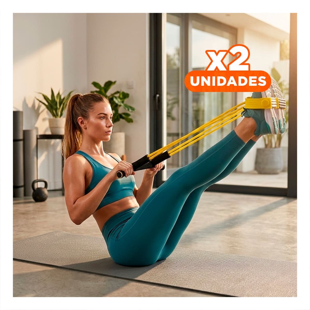 PACK2 TIRA PARA FITNESS CON PEDAL AMARILLO Y NEGRO Y+REGALO STICKER - 1