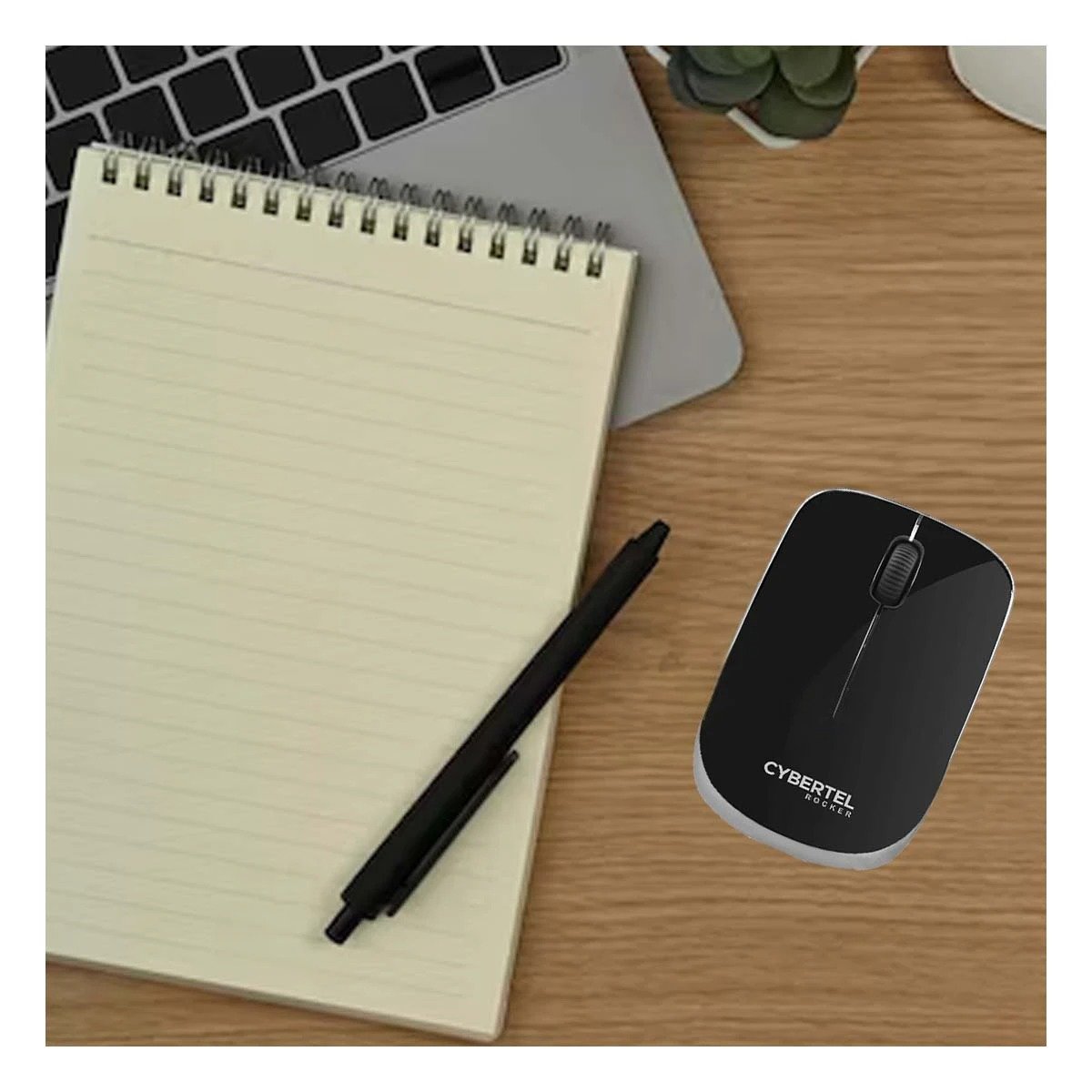 PACK6 MOUSE INALAMBRICO DE CYBERTEL NEGRO CON SENSOR OPTICO Y PRECISION - 3