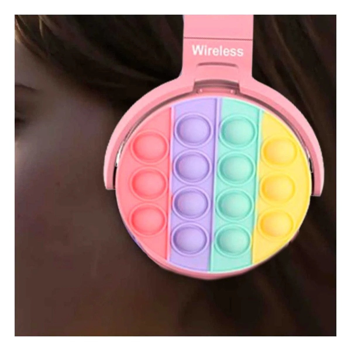PACK2 CASCOS JUVENILES CON OREJAS DE GATO POP IT ROSADO DISEÑO ACTUAL Y+REGALO STICKER - 3