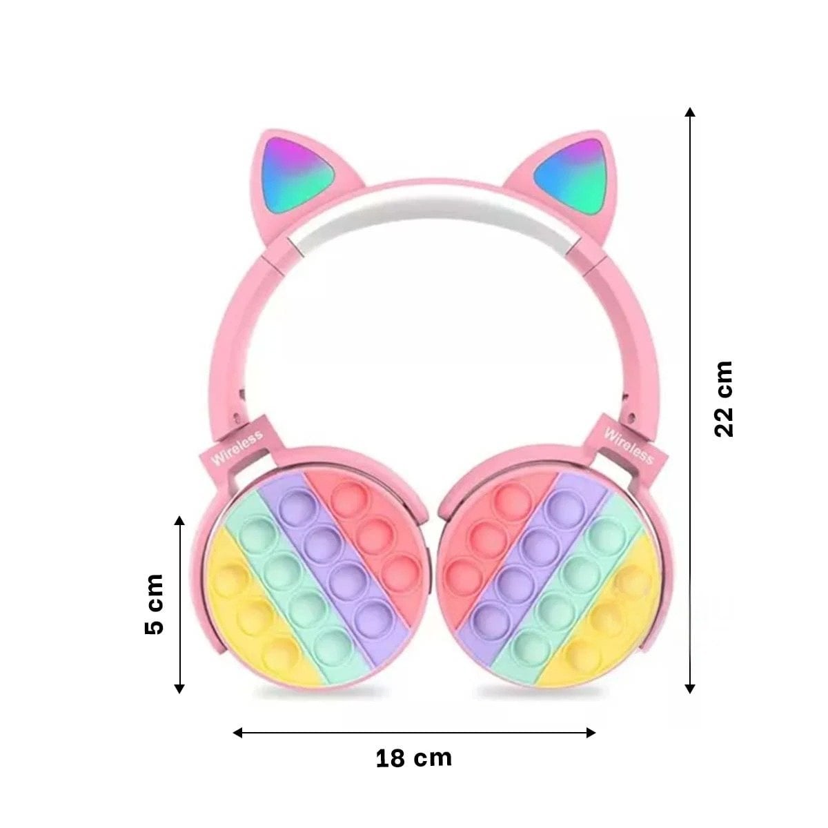 PACK2 CASCOS JUVENILES CON OREJAS DE GATO POP IT ROSADO DISEÑO ACTUAL Y+REGALO STICKER - 4