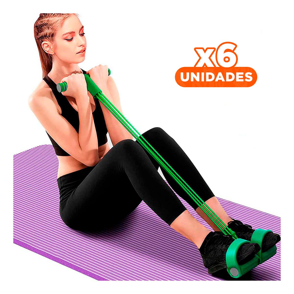 PACK6 LIGA ELASTICO CON PEDAL VERDE RESISTENTE Y+REGALO STICKER - 1