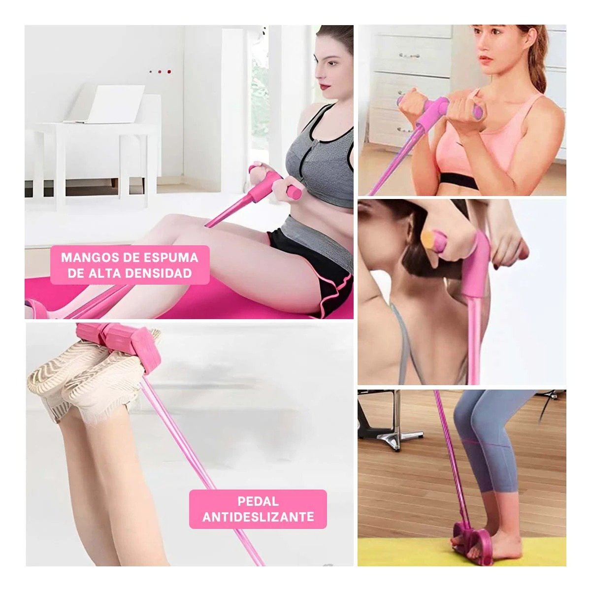 PACK12 CINTA ELASTICA CON PEDAL ROSADO RESISTENTE Y+PAPEL REGALO - 2