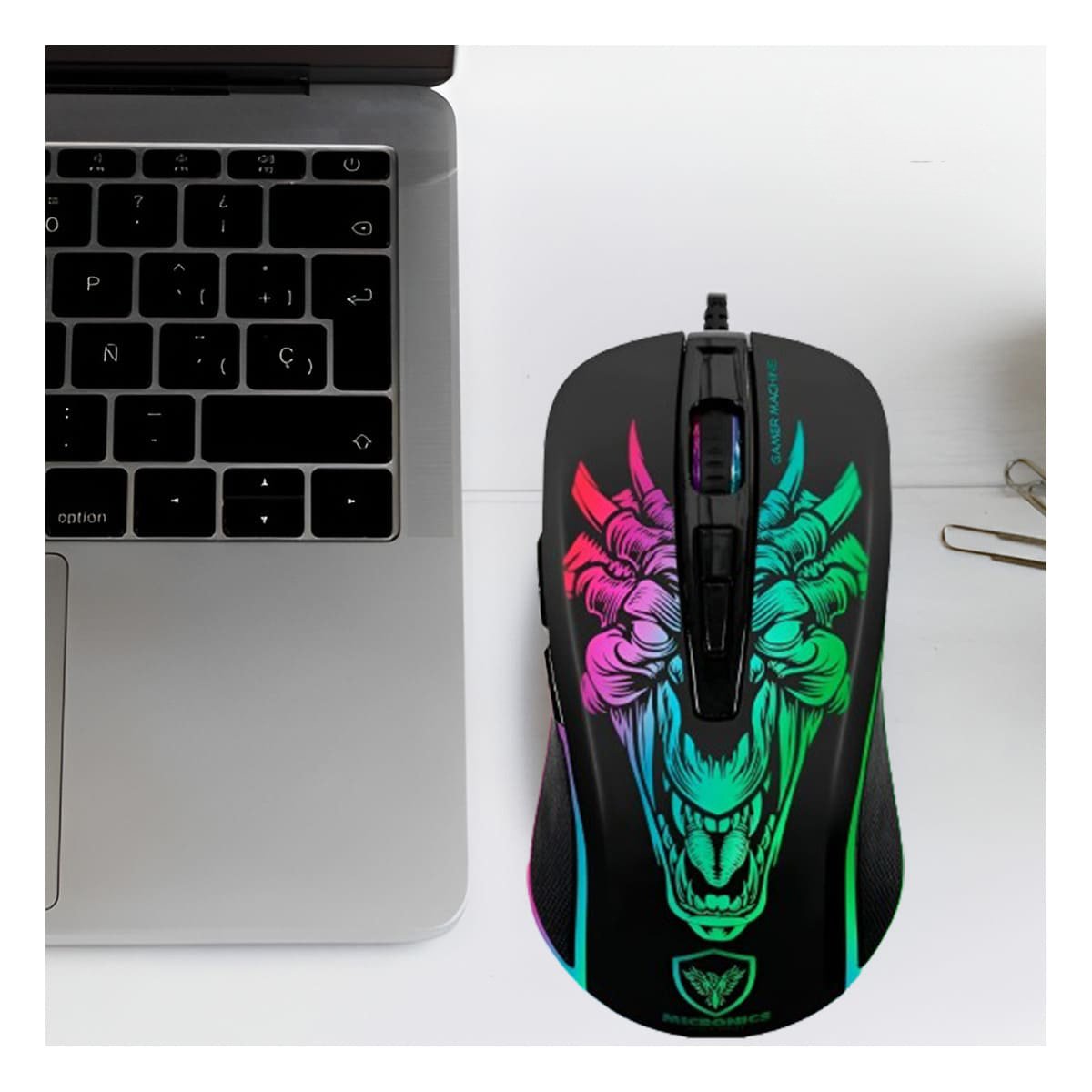 PACK6 MOUSE GAMER INFERNO NEGRO PARA ESTUDIANTES CON PRECISION Y GRAN DISENO - 1