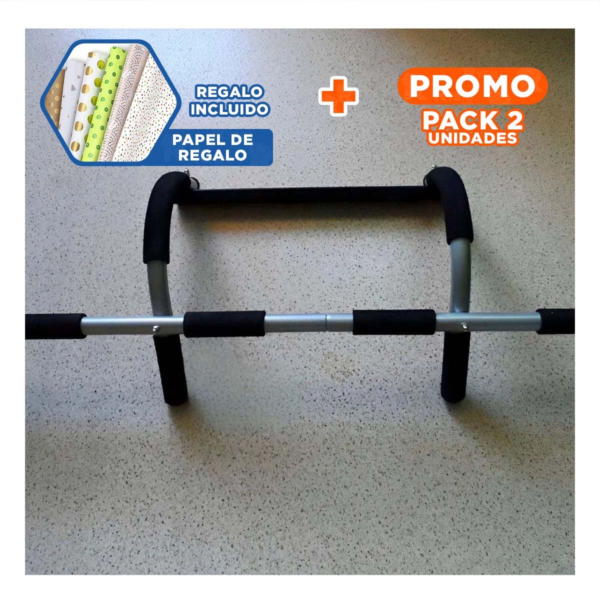 PACK2 APARATO PARA DOMINADAS TIPO IRON GYM EN CASA Y+PAPEL REGALO - 1