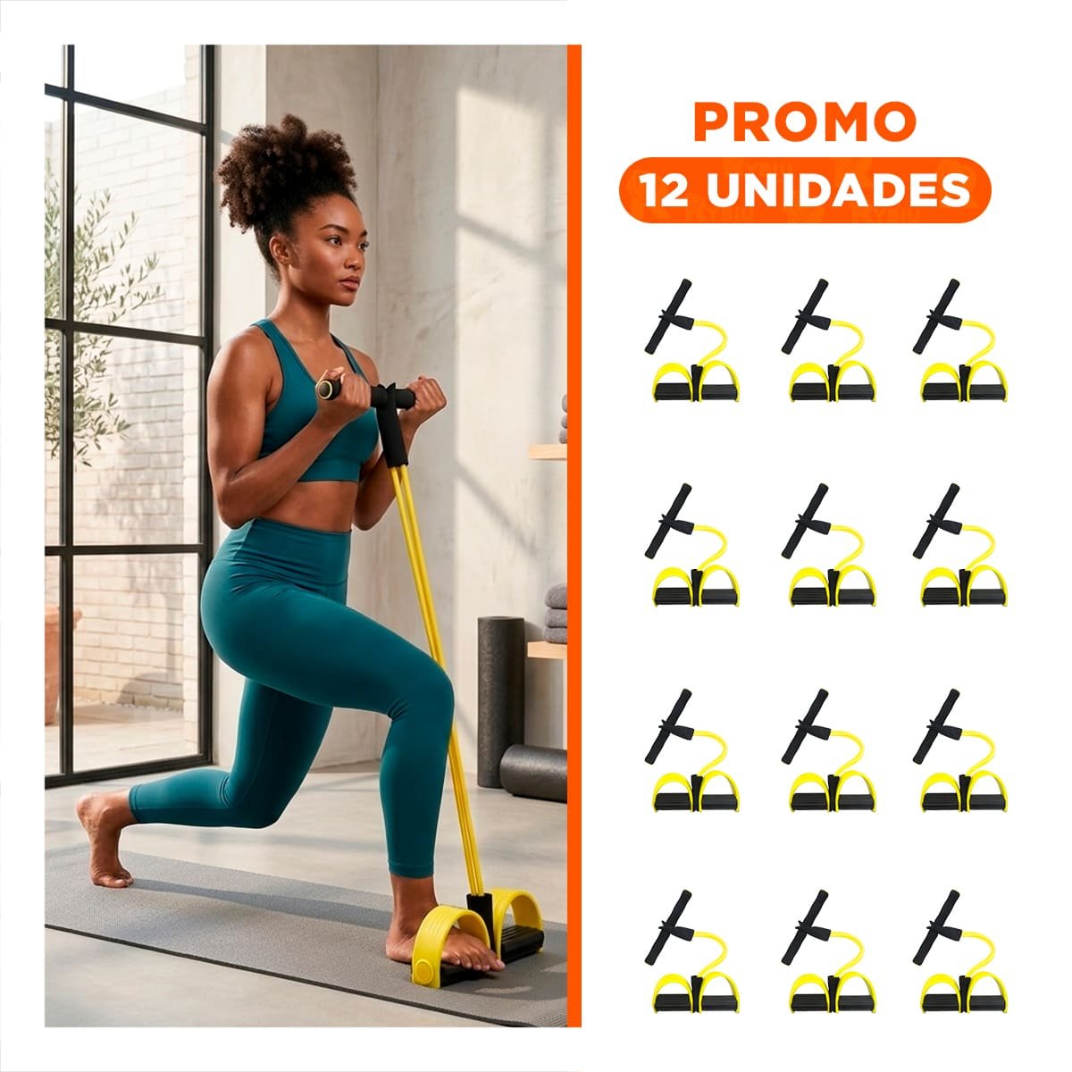 PACK12 CORREA ELASTICA CON PEDAL AMARILLO Y NEGRO RESISTENTE Y+REGALO STICKER - 1