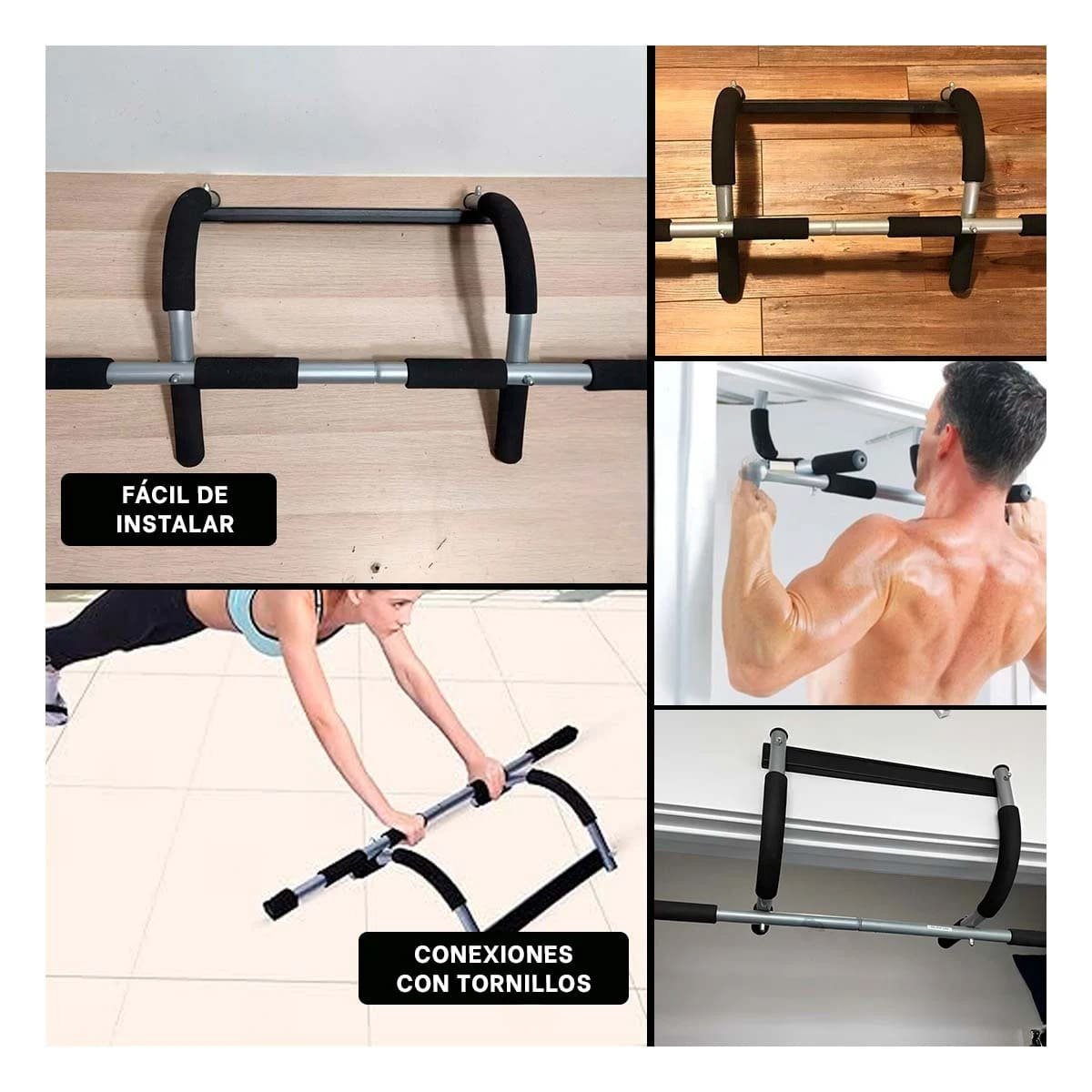 PACK4 EQUIPO DE GIMNASIO PARA PUERTA TIPO IRON GYM Y+REGALO STICKER - 2