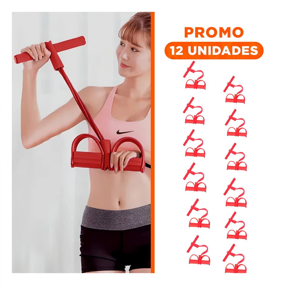 PACK12 CORREA ELASTICA CON PEDAL ROJO RESISTENTE Y+REGALO STICKER - 1