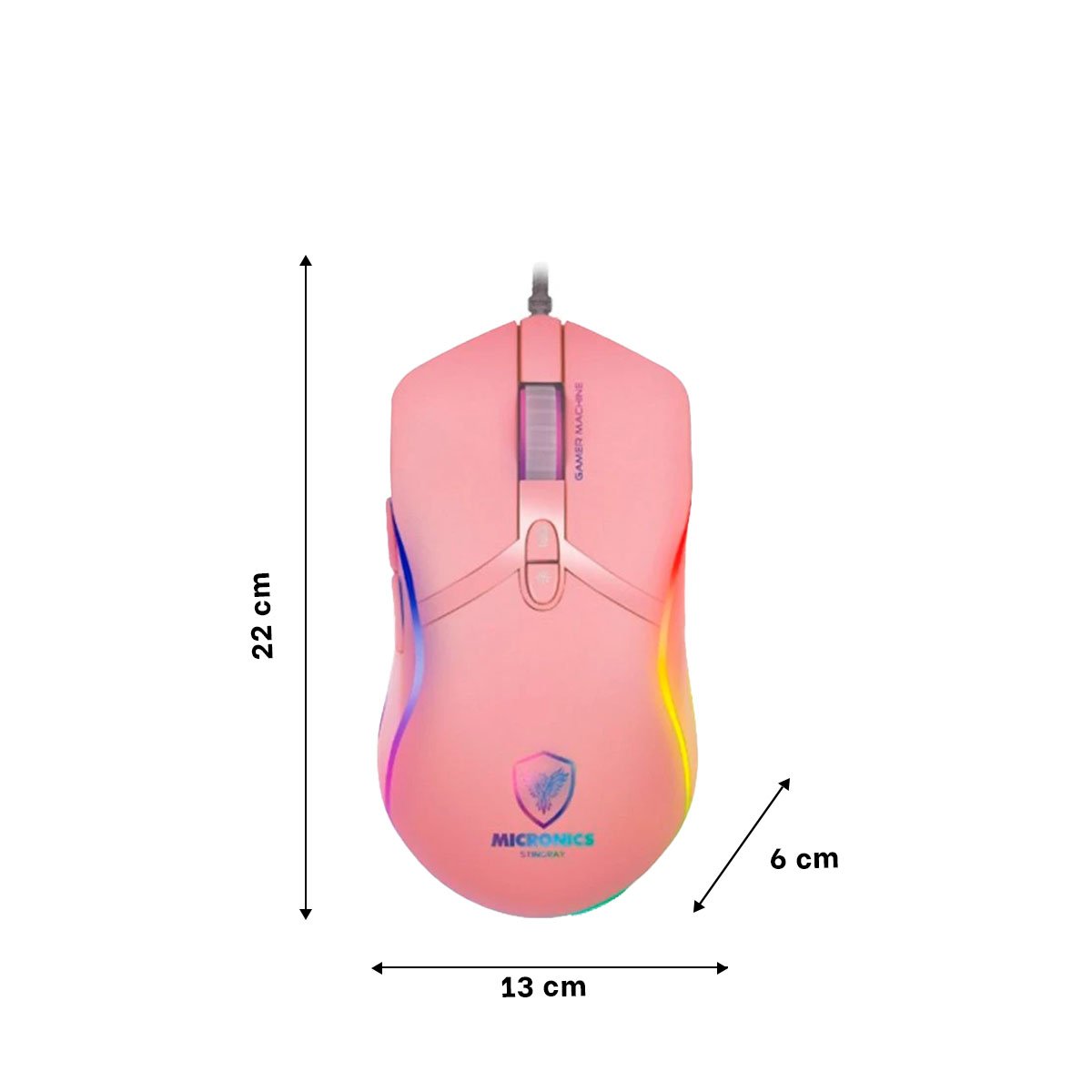 PACK2 MOUSE GAMER STINGRAY ROSADO PARA LAPTOP CON SENSOR DE MOVIMIENTO Y+PAPEL REGALO - 4