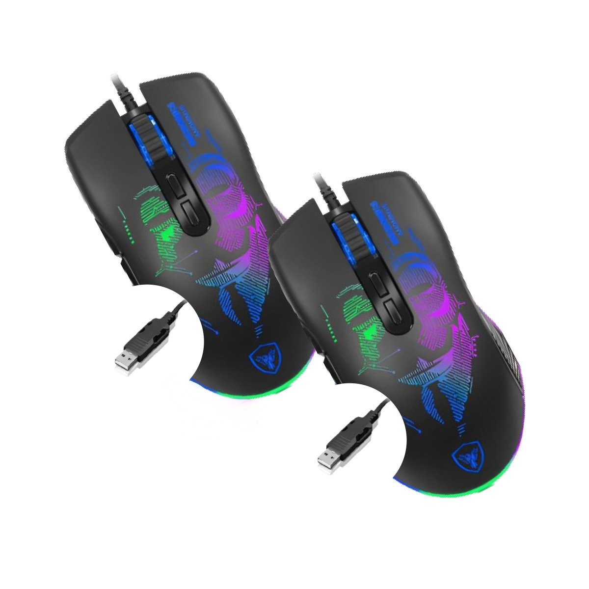 RATON GAMER ANONIMUS NEGRO PARA DESKTOP CON DISENO ERGONOMICO Y ESTILO Y+REGALO STICKER - 3