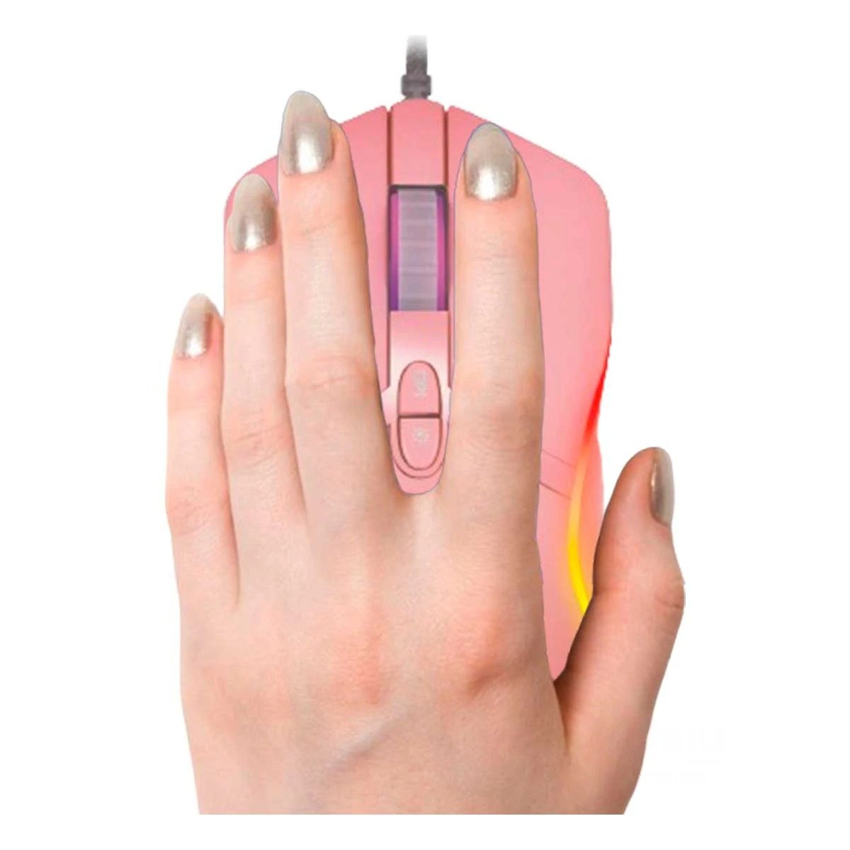 PACK2 RATON GAMER STINGRAY ROSADO PARA PC CON DISENO DE GENERACION Y+REGALO STICKER - 2