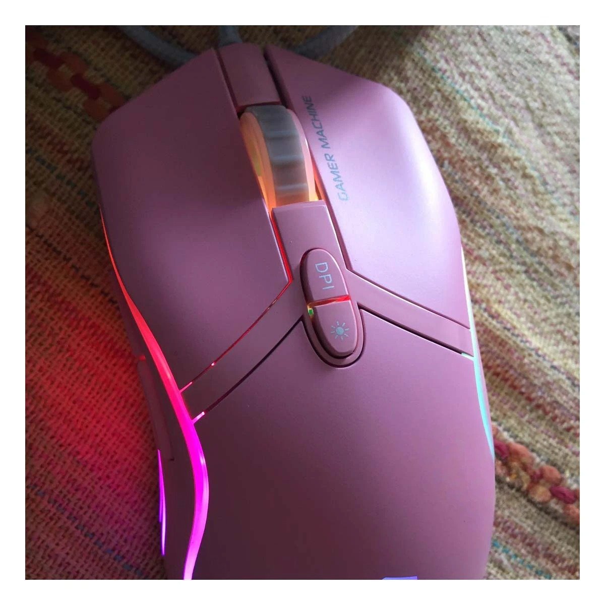 PACK2 RATON GAMER STINGRAY ROSADO PARA PC CON DISENO DE GENERACION Y+REGALO STICKER - 3
