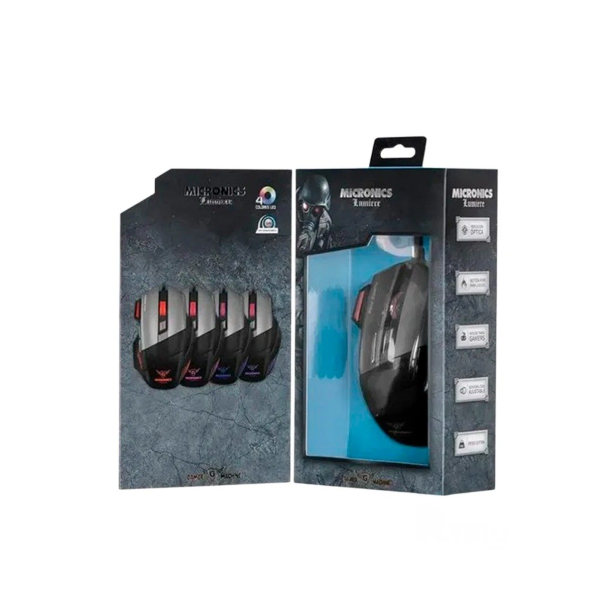 PACK4 ACCESORIO GAMER LUMIERE NEGRO PARA SETUP CON ESTETICA MODERNA Y+PAPEL REGALO - 3