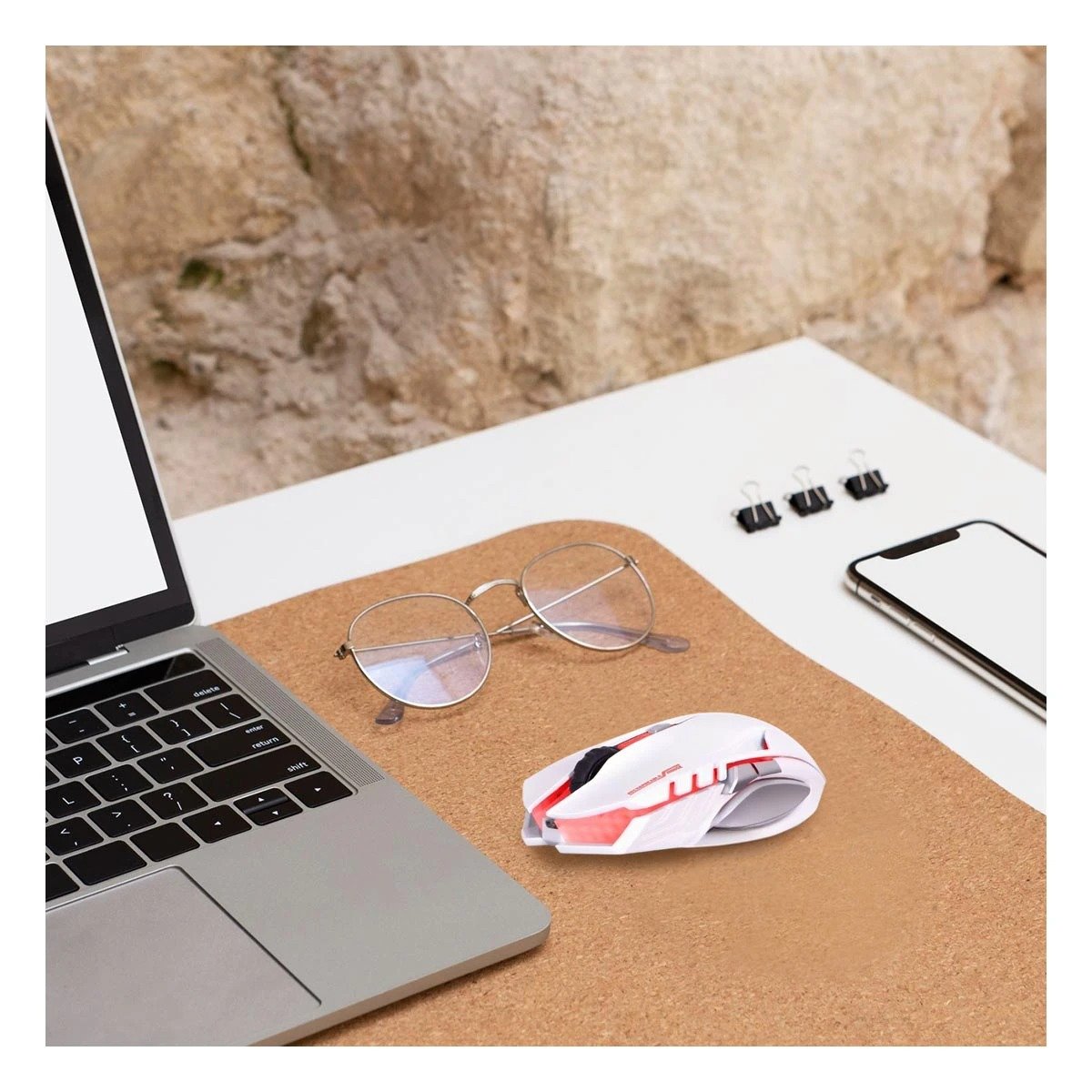 PACK6 PERIFERICO GAMER ALIEN BLANCO PARA TORNEOS CON ALTA VELOCIDAD TOP Y+REGALO STICKER - 3