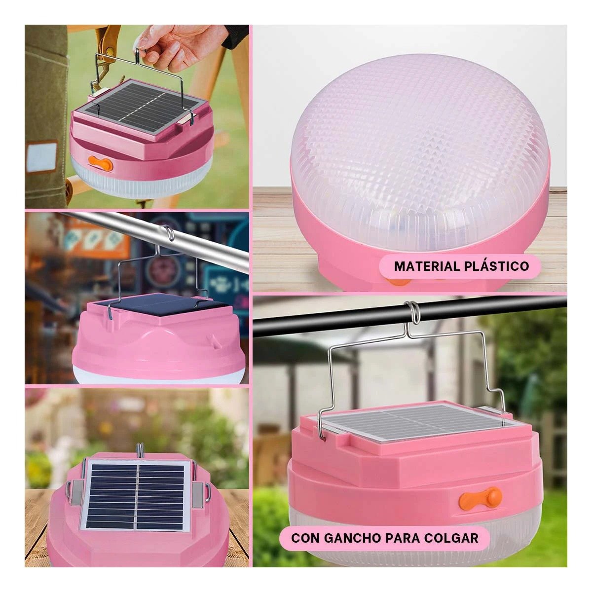 PACK4 FAROL RECARGABLE ROSADO COMPACTO POTENTE CON BATERIA DURADERA Y+REGALO STICKER - 2