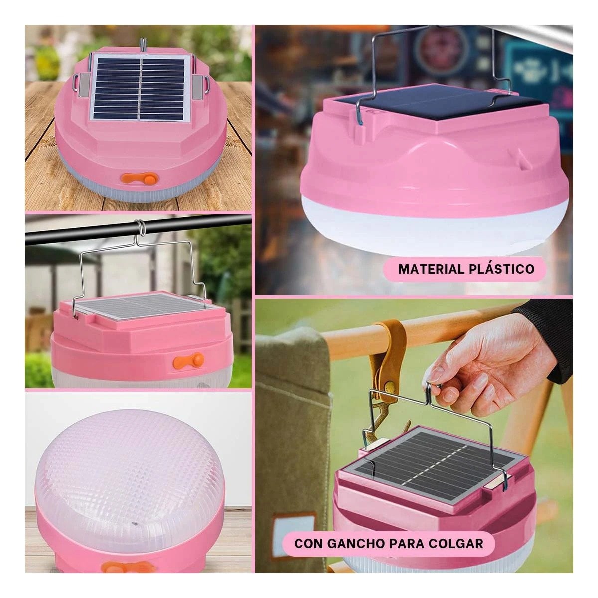 PACK6 LAMPARA RECARGABLE ROSADO POTENTE CON CARGA RAPIDA USB Y+PAPEL REGALO - 3