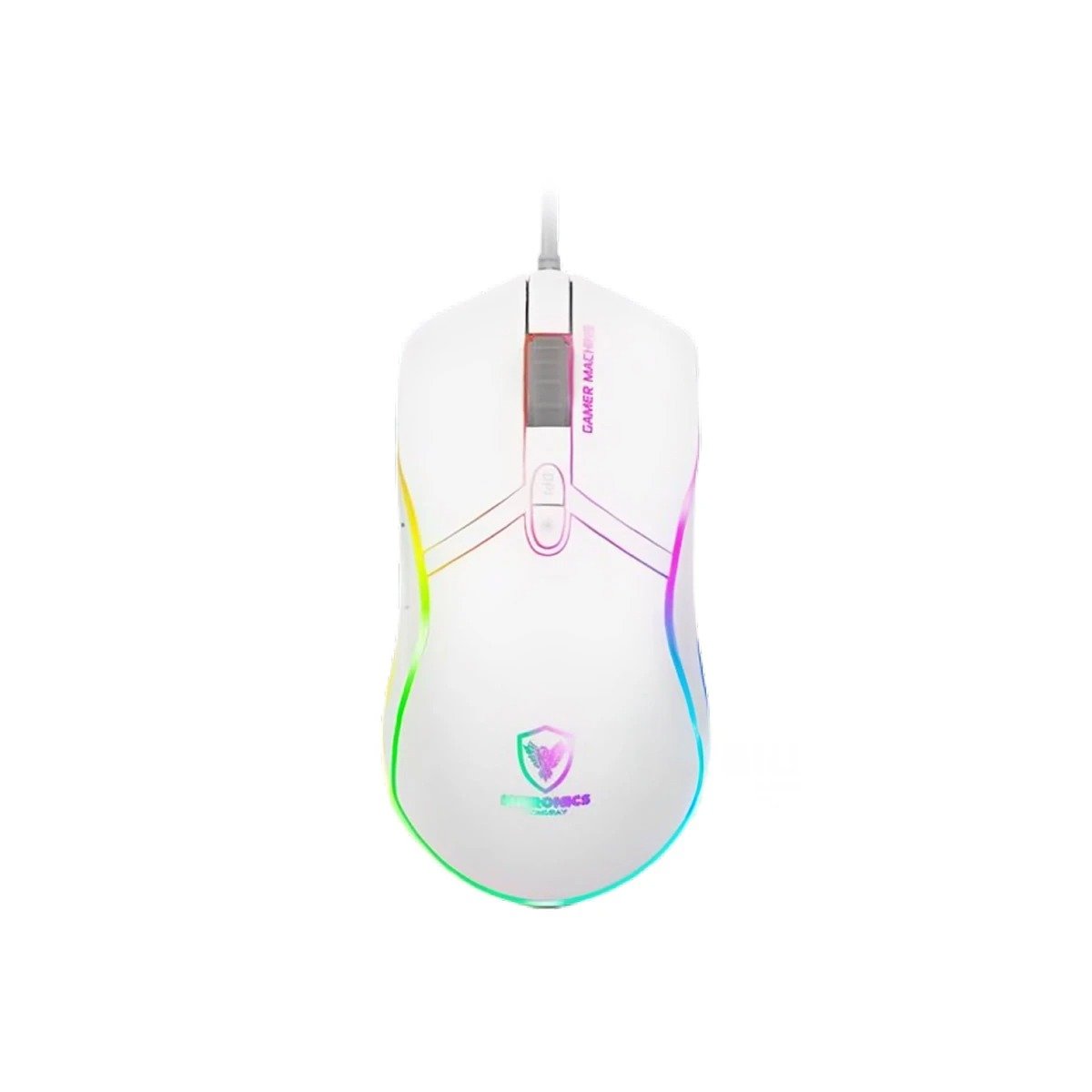 PACK2 RATON GAMER STINGRAY BLANCO PARA PC CON DISENO DE GENERACION Y+REGALO STICKER - 2