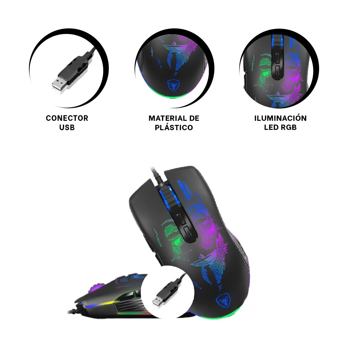 DISPOSITIVO GAMER ANONIMUS NEGRO PARA COMPUTO CON ESTILO UNICO Y CALIDAD - 3