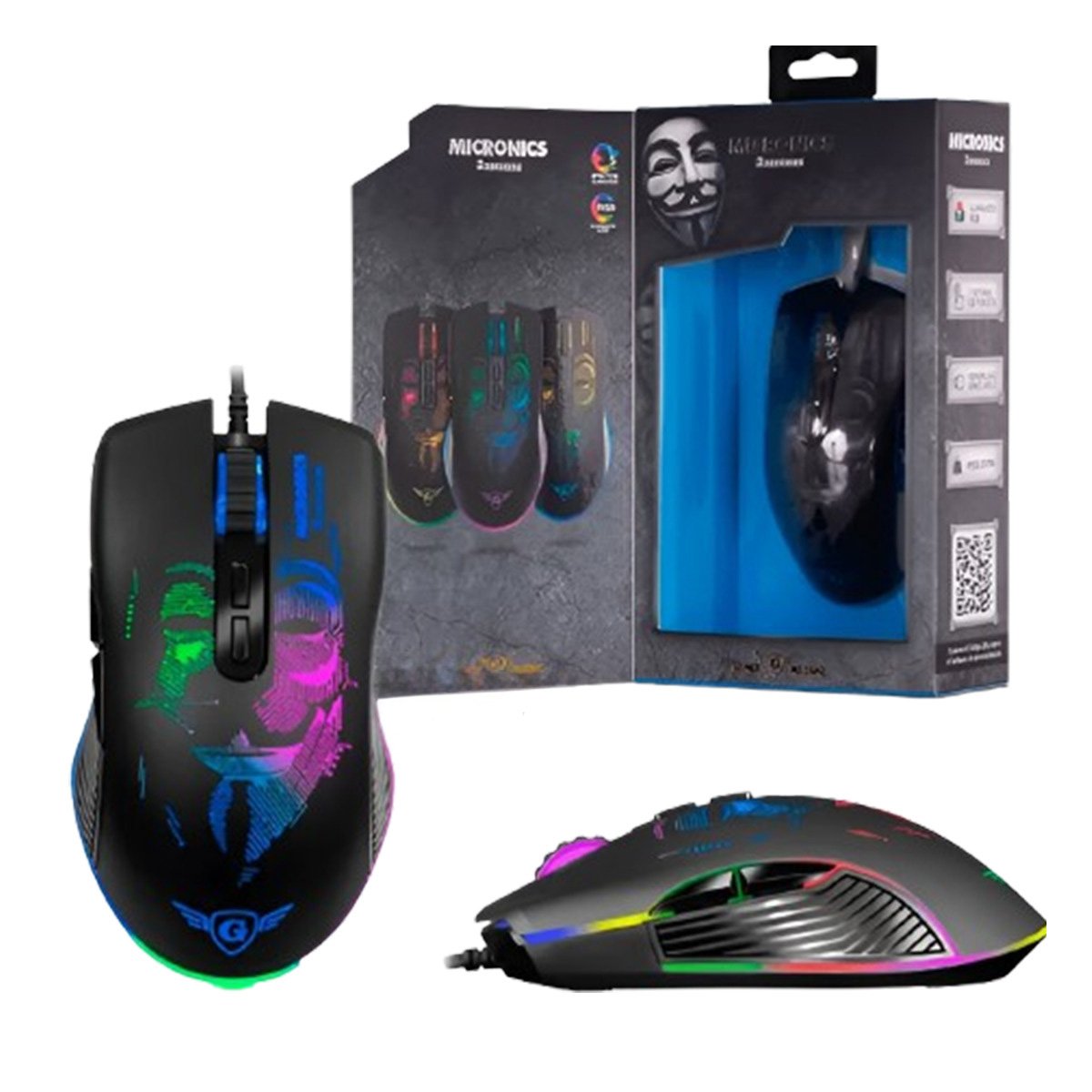 MOUSE GAMER ANONIMUS NEGRO PARA OFICINA CON ALTA PRECISION Y RAPIDEZ Y+PAPEL REGALO - 2