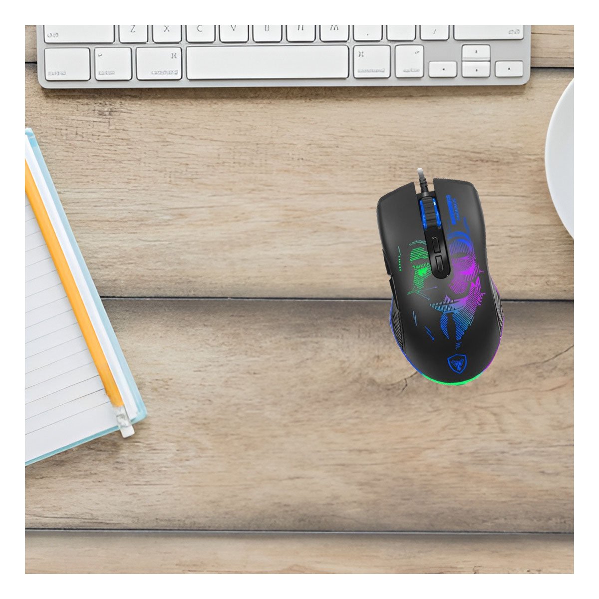 MOUSE GAMER ANONIMUS NEGRO PARA OFICINA CON ALTA PRECISION Y RAPIDEZ Y+PAPEL REGALO - 5