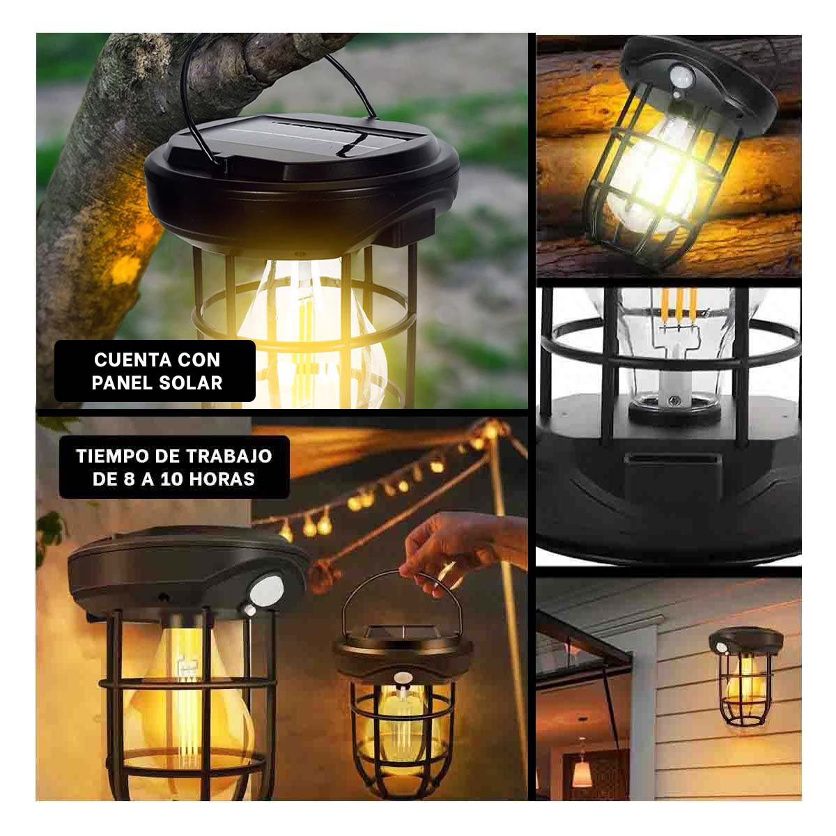 PACK4 PROYECTOR SOLAR CON SENSOR DE MOVIMIENTO NEGRO EFICIENTE PARA PATIO Y+REGALO STICKER - 2