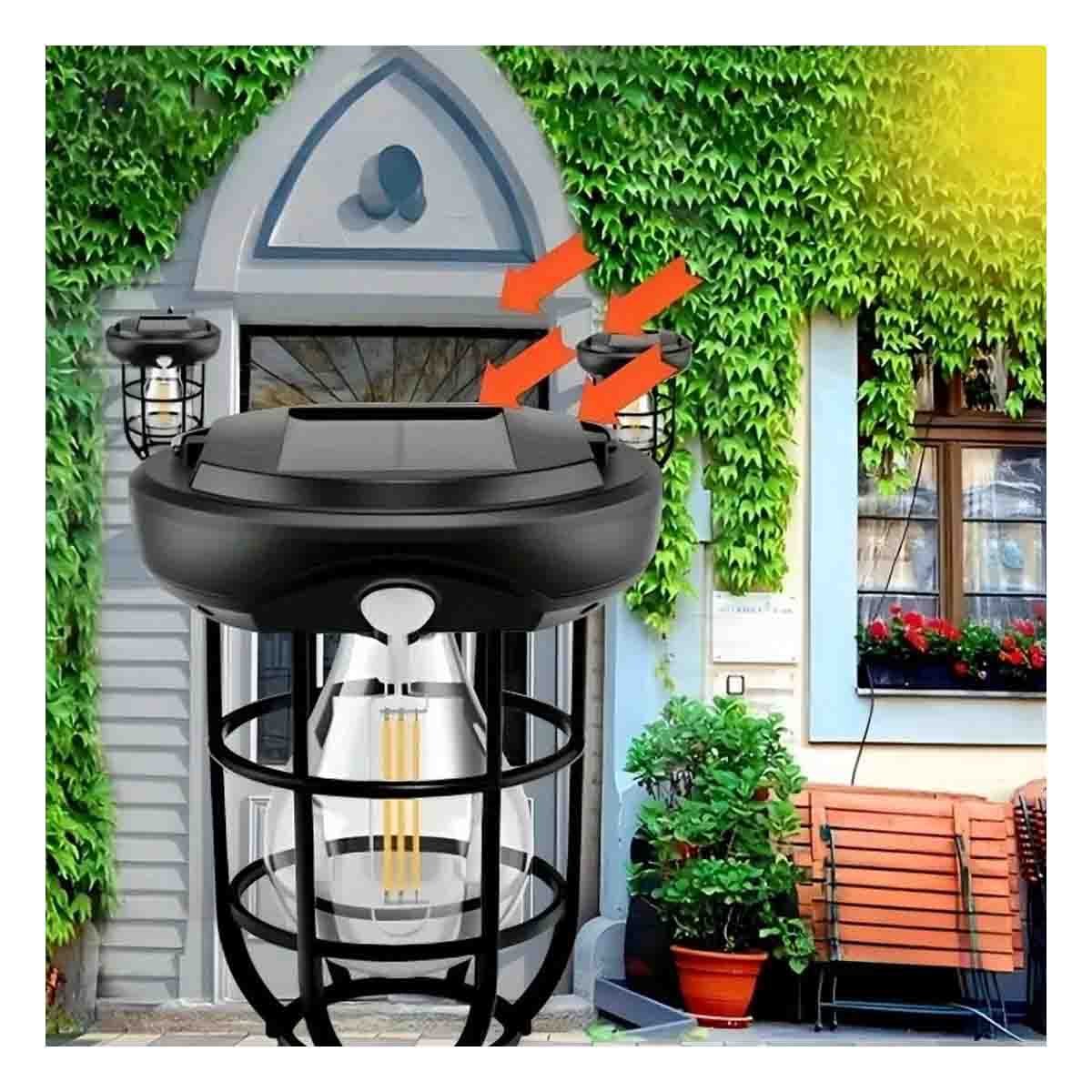 PACK6 LAMPARA SOLAR CON SENSOR DE MOVIMIENTO NEGRO MODERNO POTENTE Y COMPACTO Y+PAPEL REGALO - 2