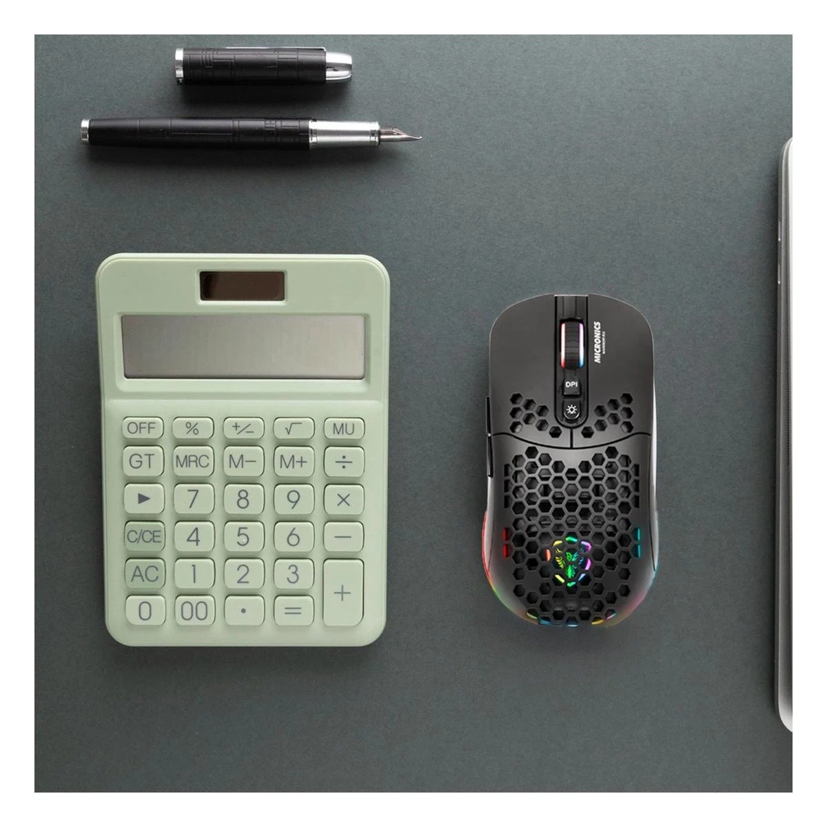 PACK2 RATON GAMER MICRONICS WARRIOR NEGRO PARA PC CON DISENO DE GENERACION Y+REGALO STICKER - 1