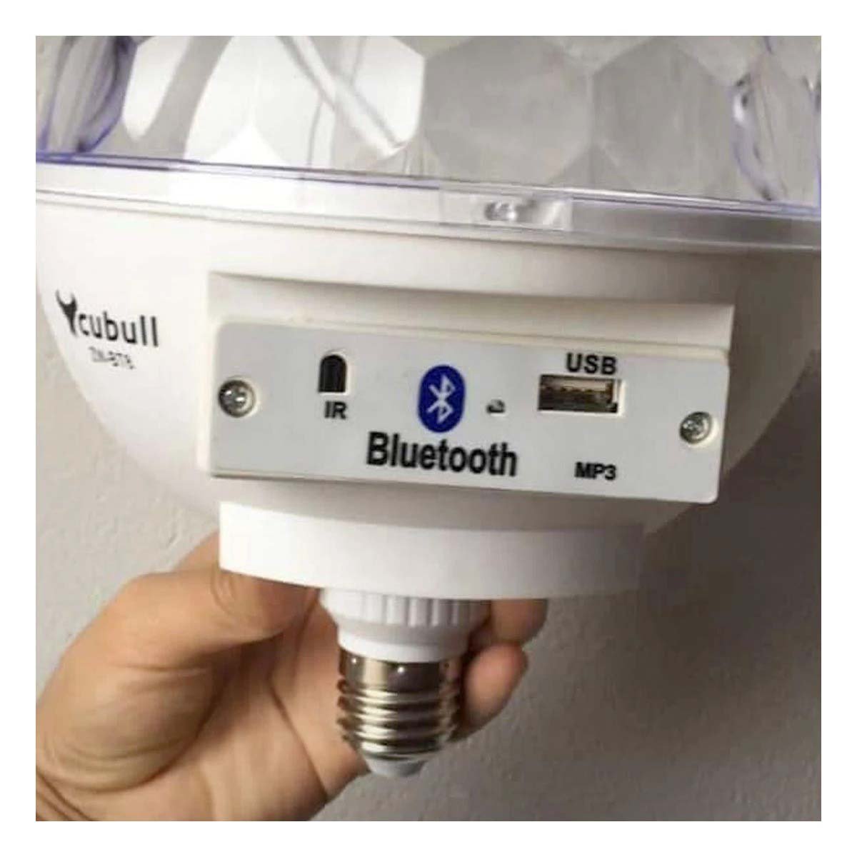PACK2 LAMPARA BOCINA BLANCO POTENTE CON LUZ LED Y AUDIO INALAMBRICO Y+REGALO STICKER - 3