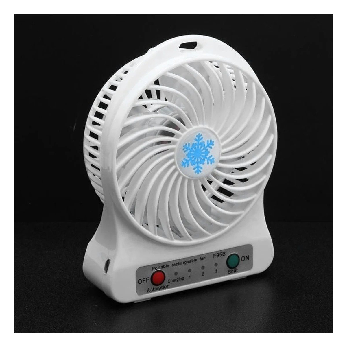 PACK2 BRISA MINI PORTATIL RECARGABLE BLANCO PRACTICO LIGERO CON BASE ESTABLE Y+REGALO STICKER - 5