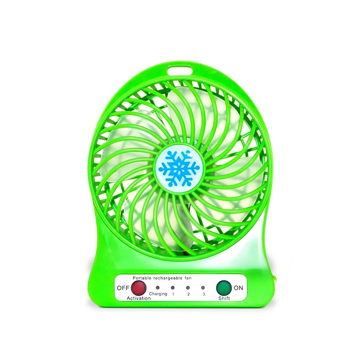 PACK4 ABANICO MINI PORTATIL RECARGABLE VERDE COMPACTO FUNCIONAL CON BATERIA USB Y+PAPEL REGALO - 3