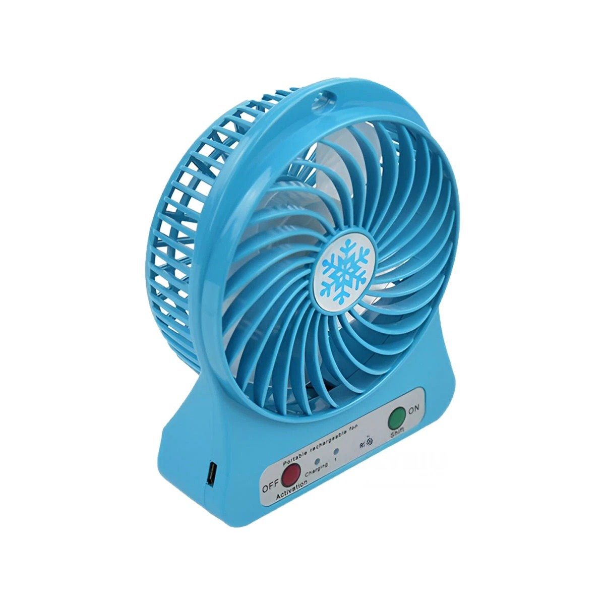 PACK2 BRISA MINI PORTATIL RECARGABLE AZUL PRACTICO LIGERO CON BASE ESTABLE Y+REGALO STICKER - 2