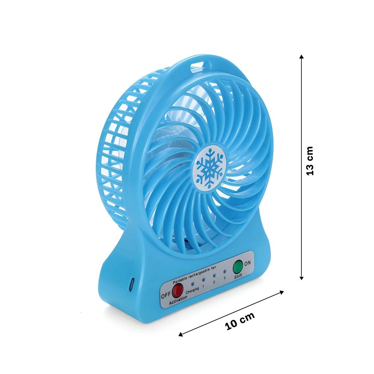 PACK12 ABANICO MINI PORTATIL RECARGABLE AZUL SILENCIOSO COMPACTO PARA OFICINA - 4