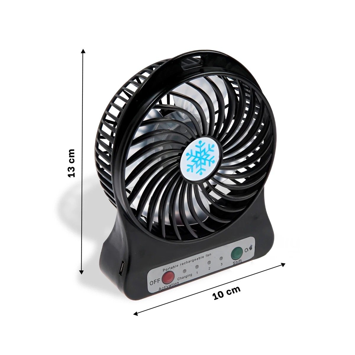 PACK4 VENTILADOR MINI PORTATIL RECARGABLE NEGRO COMPACTO SILENCIOSO CON SOPORTE - 4