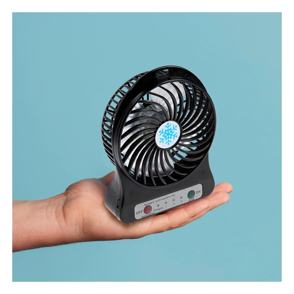 PACK4 VENTILADOR MINI PORTATIL RECARGABLE NEGRO COMPACTO SILENCIOSO CON SOPORTE - 5