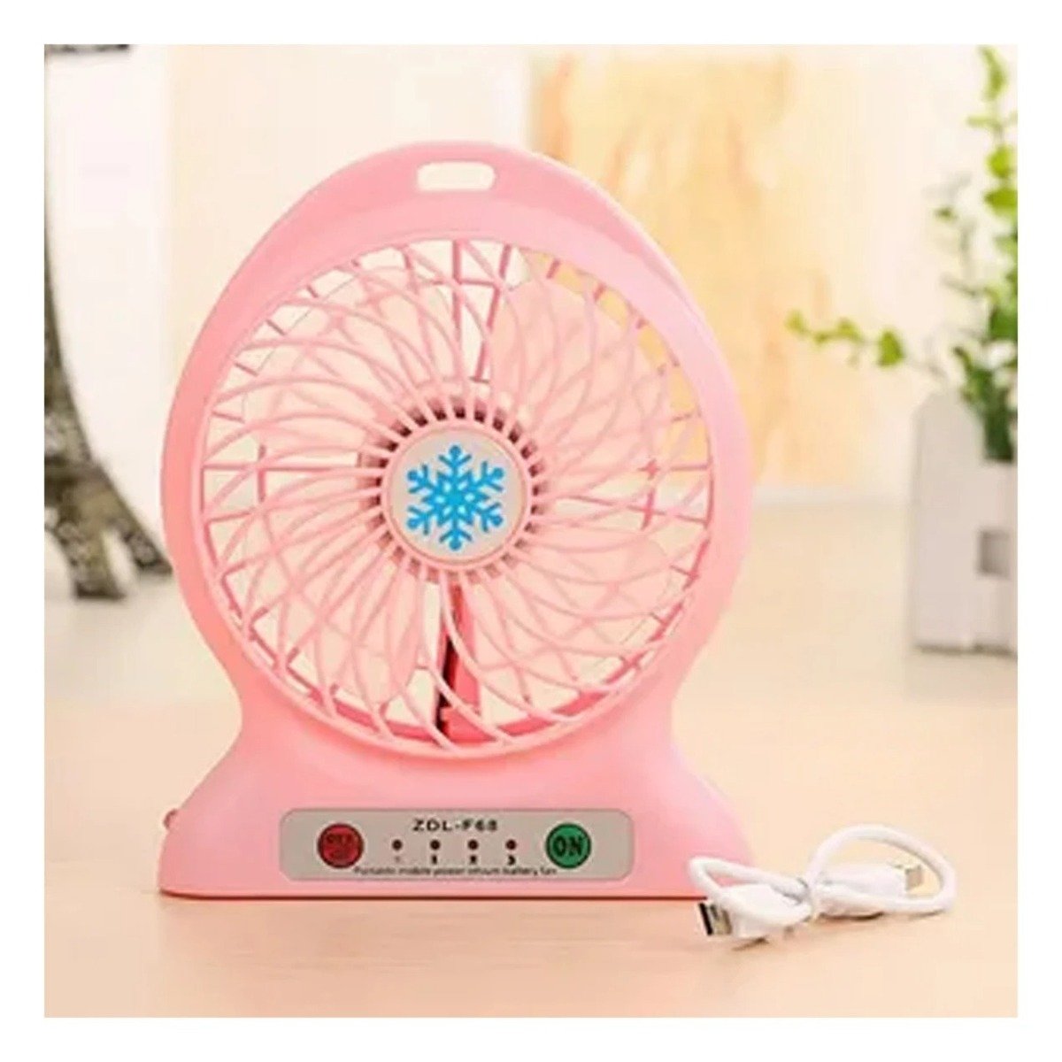 PACK2 VENTILADOR DE MANO MINI RECARGABLE ROSADO PRACTICO Y LIGERO Y+REGALO STICKER - 3