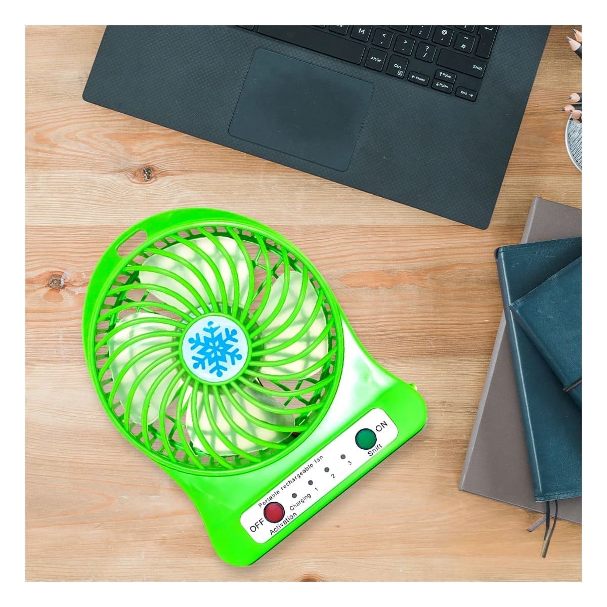 PACK2 AIREADOR MINI PORTATIL RECARGABLE VERDE COMPACTO MODERNO CON CARGA USB - 5