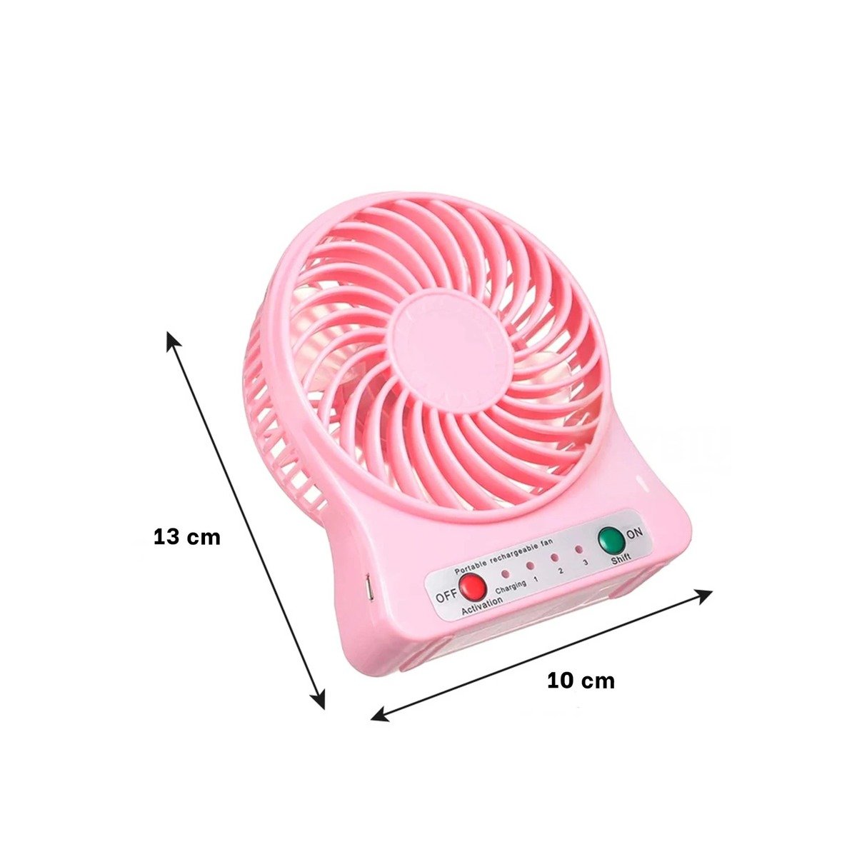 PACK6 VENTILADOR MINI PORTATIL RECARGABLE ROSADO SILENCIOSO Y COMPACTO Y+REGALO STICKER - 4