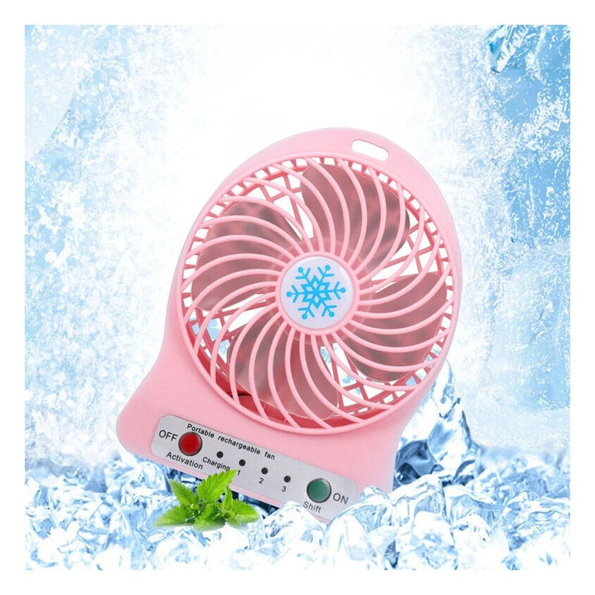 PACK6 REFRESCADOR MINI PORTATIL RECARGABLE ROSADO CON PUERTO USB - 5